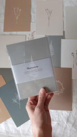 Set kaarten (12 stuks!) botanische minimalistische prints