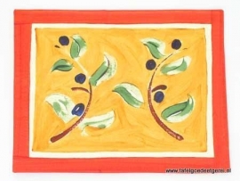 Placemat terracotta & seed olive