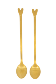 Zusss Latte Spoons "heart" set off 2 | gold