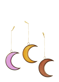 Madam Stoltz Hanging glass moon | pink