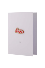 Zusss | Wenskaart met broche  "Love you"