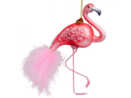 Vondels Ornament glas roze flamingo