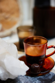 HKliving 70's Glassware coffee cup | amberbrown