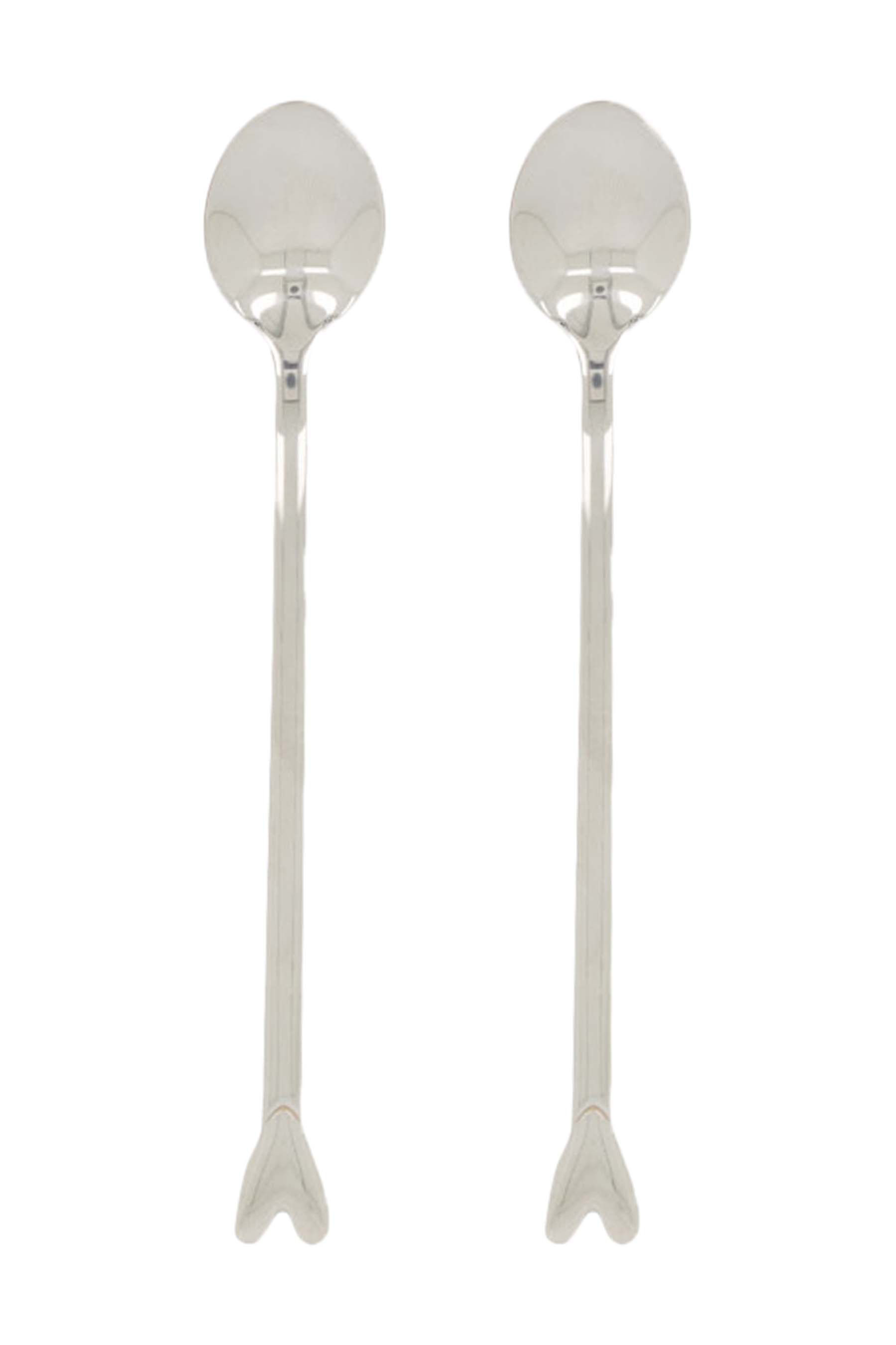 Zusss Set van 2 lange lepels "hartje" | zilver