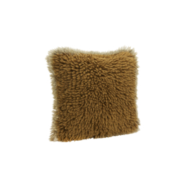 Madam Stoltz Natural wool Cushion incl. filler 40 x 40 cm | mustard beige