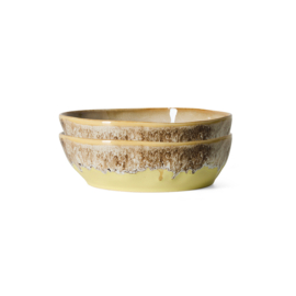 HKliving 70's Ceramics Pasta Bowl "Custard" PER STUK