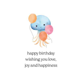 Cosi Wenskaart "happy birthday wishing you love joy and happiness"