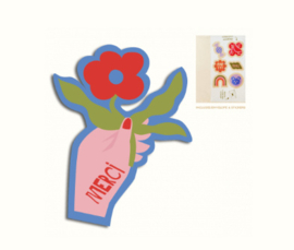The Gift Label Cut Out Cards "Flower - Merci"