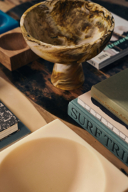 HKliving Marbled bowl on base | ochre