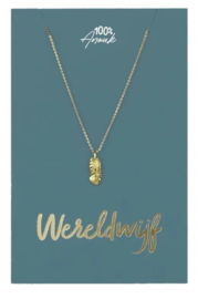 100% Leuk 100%Anouk ketting "Wereldwijf"