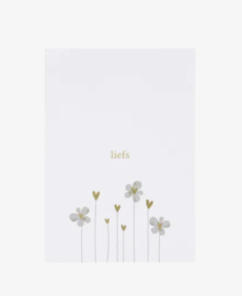 Zusss Ansichtkaart "Liefs" | wit goud