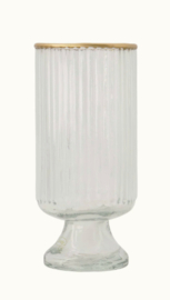 Zusss Tafelvaas op voet "ribbel" S | glas