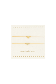 Zusss | set van 2 armbandjes "samen is alles leuker"| offwhite goud