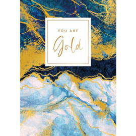 Dubbele wenskaart "You are gold"