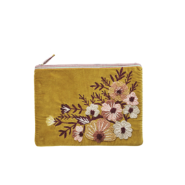 Madam Stoltz Embroidered laptop sleeve | golden yellow