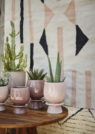 Madam Stoltz Flowerpot on base medium | Powder brown