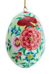 Madam Stoltz Hand Painted Paper Mache Egg | light green