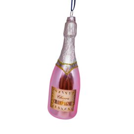 Kerst ornament "Champagnefles" | roze