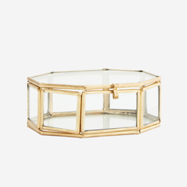 Madam Stotlz Octagonal glass box gold | achthoekige glasbox goud