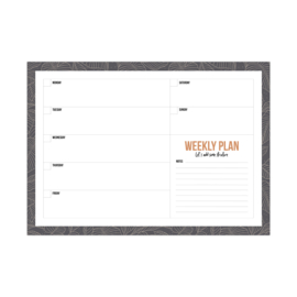 Collective Warehouse A4 Weekly Planner "Leaves" | Grey