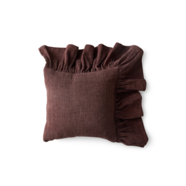HKliving Ruffle Cushion | chestnut
