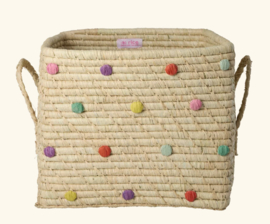 Rice Square Raffia Basket "Tea"