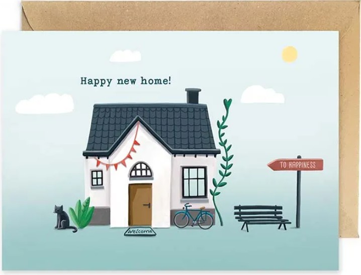 Wenskaart Happy new home
