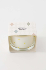 Zusss geurkaars in wikkel "liefste mama" | wit goud