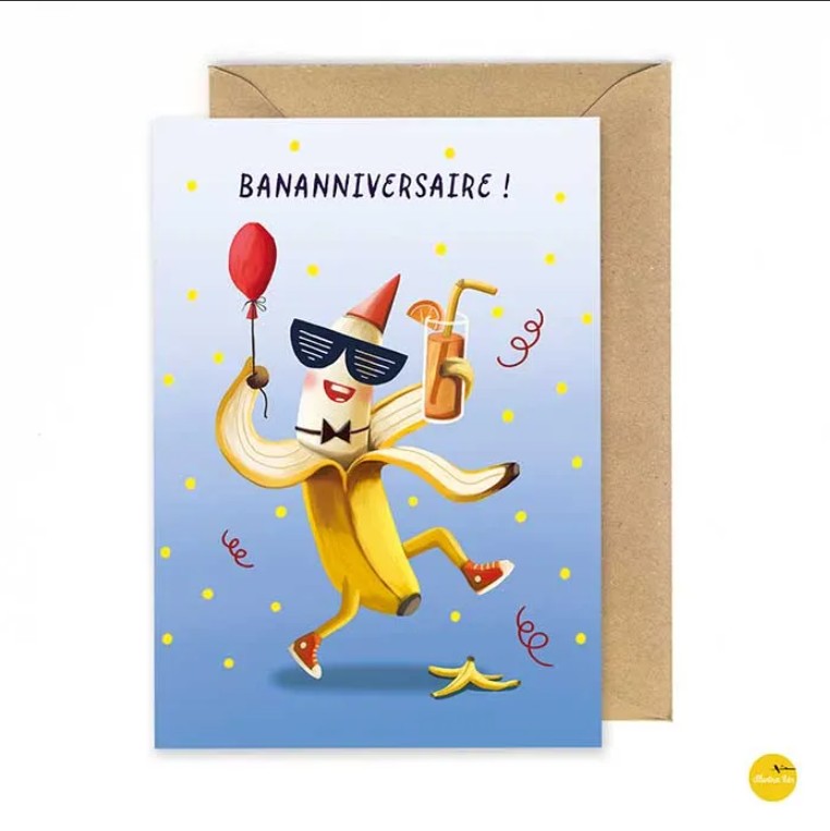 Wenskaart Bananniversaire