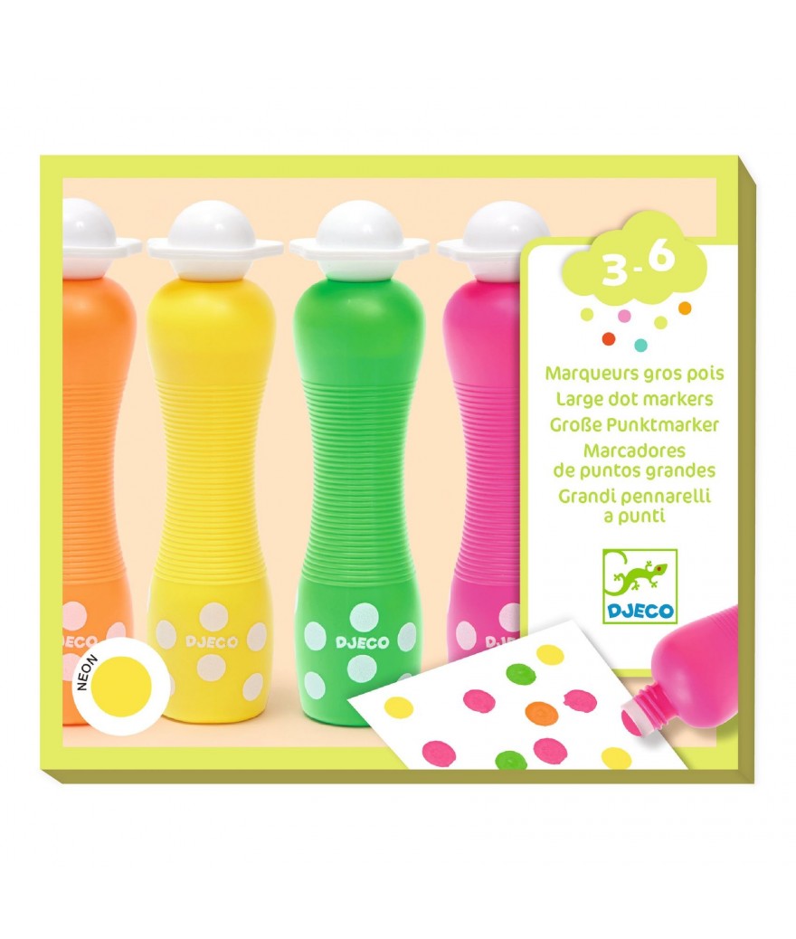 Djeco Grote Stippeltjesstiften "Neon" | 3 - 6 jaar