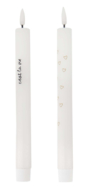 Zusss LED kaarsen "C'est la vie" set van 2| zwart wit