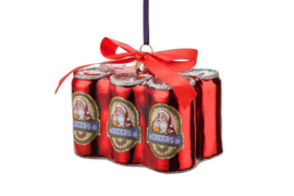 Kerst ornament "bierblikjes six pack" | rood