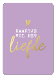 Kassaplan A6 Ansichtkaart "Kaartje vol met liefde" | lila