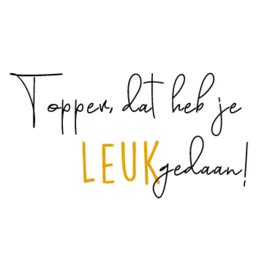 LEUK - vierkant 13x13 -Toppers dat heb je LEUK gedaan