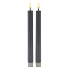 Sirius Nordic Design Sille LED candle Lacquer 2 x 20 cm 2 pcs | stone grey