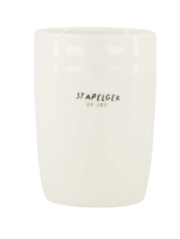 Zusss Koffiemok "Stapelgek" | wit zwart