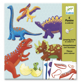 Djeco Knutselset trekfiguurtjes om in te kleuren "dinosaurus" | 6 - 9 jaar