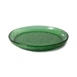 HKliving The Emeralds Glazen side plate | groen