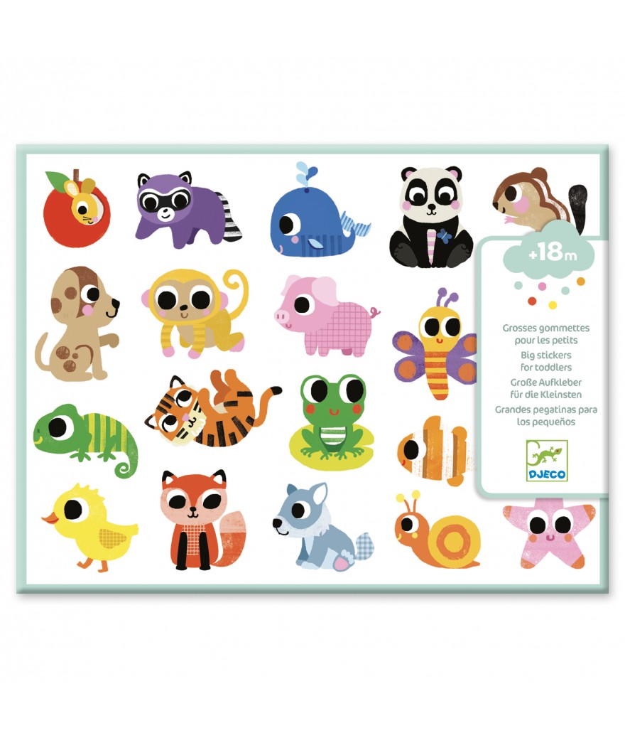 Djeco Grote stickers "babydieren" | 18 maanden