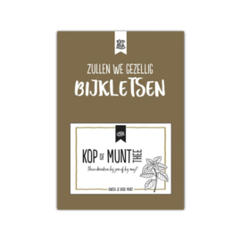 100% Leuk kweek je kadokaart Kop of Munt "Bijkletsen"