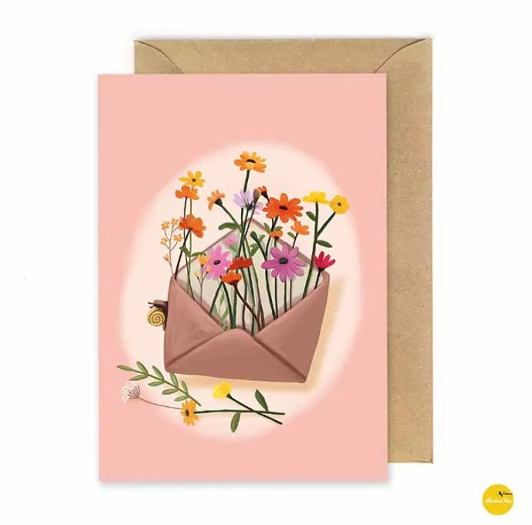 Wenskaart Bloemenpost