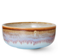 HKliving 70's Ceramics Tapas bowl "Crystal' | licht met bruin