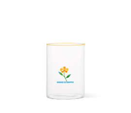 The Gift Label Drinking glass "Home is happy"