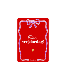 Kassaplan A7 Kaartje "Fijne verjaardag voor jou"