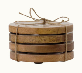 Zusss Onderzetters "hart" set van 4 | parelmoer