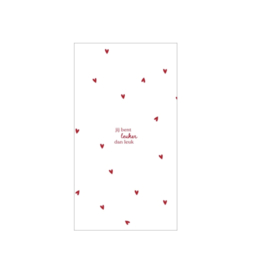 Zusss | Servetten "leuker dan leuk" 11x20cm wit/rood
