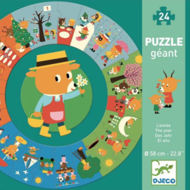 Djeco Giant Puzzle The Year | Reuzenpuzzel "Het jaar" 3+