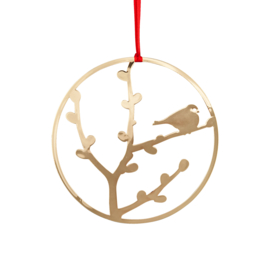 Pluto Hangend ornament vogel op tak | goud