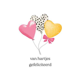 Cosi Wenskaart "van hartjes gefeliciteerd"