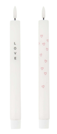 Zusss LED kaarsen "LOVE" set van 2| wit groen rood
